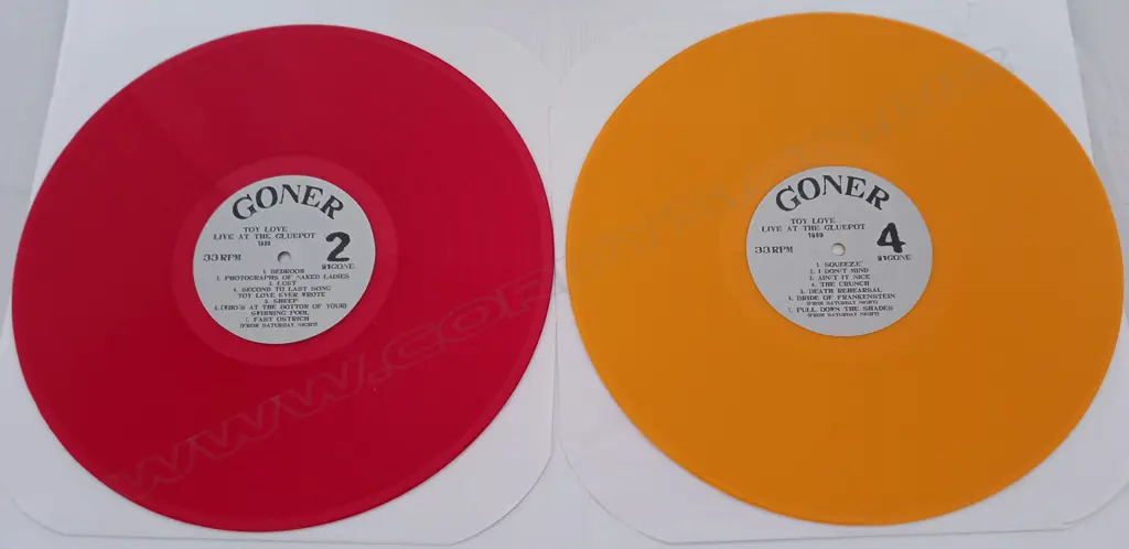 Toy Love, Live At The Gluepot, ( Red Vinyl), (Orange Vinyl) Image 1++